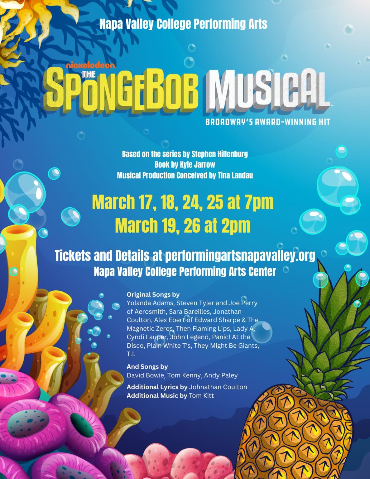 The Spongebob Musical Tickets Performing Arts Center Napa Valley College 0927